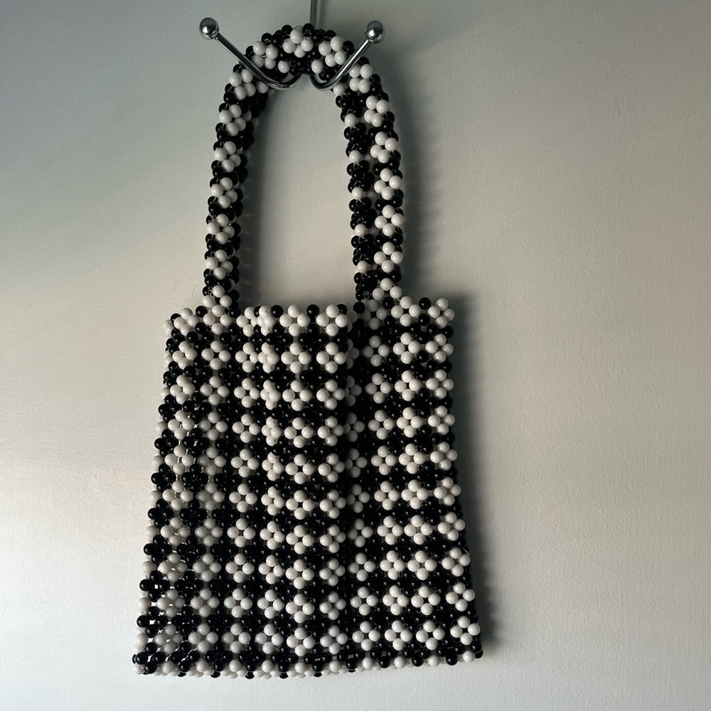 Altar’d State Black and White Beaded Bag - Picture 2 of 4